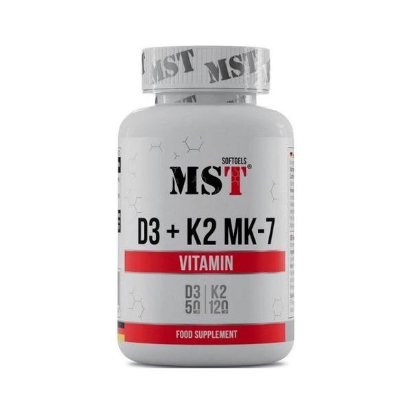 Вітамін D3 та K2 MST Nutrition Vitamin D3 + K2 MK7, 60 капсул