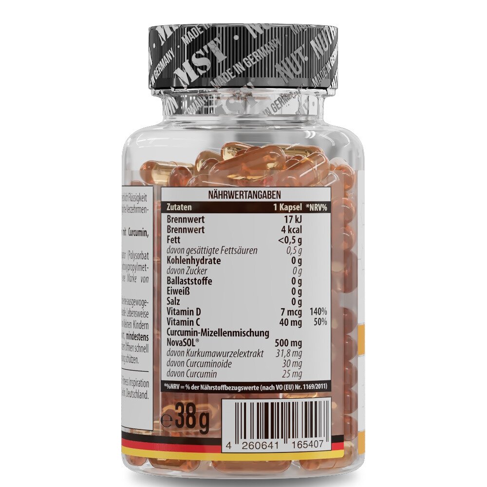 Куркумин MST Nutrition Curcumin NovaSOL, 60 капсул для поддержки суставов и иммунитета. Фото 3