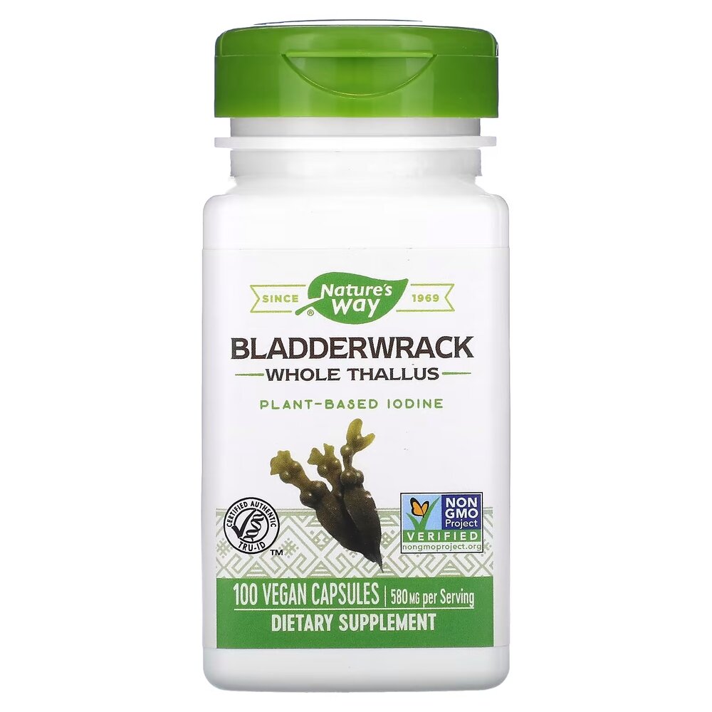 Фукус пухирчастий Nature's Way Bladderwrack, 100 вегакапсул для підтримки щитовидної залози