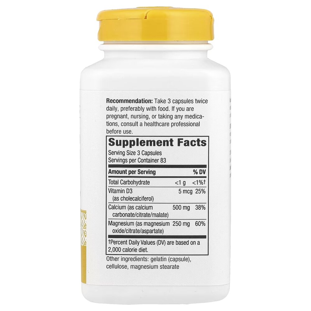 Кальций, магний и витамин D Nature's Way Calcium Mag & D, 250 капсул для поддержки костей, зубов и мышц. Фото 2