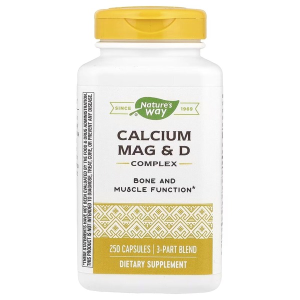 Кальций, магний и витамин D Nature's Way Calcium Mag & D, 250 капсул для поддержки костей, зубов и мышц