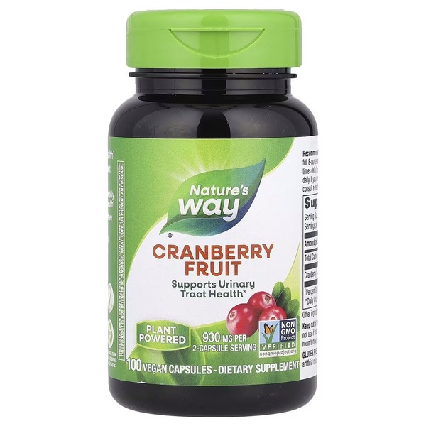 Клюква Nature's Way Cranberry, 100 капсул для поддержки мочевыводящих путей