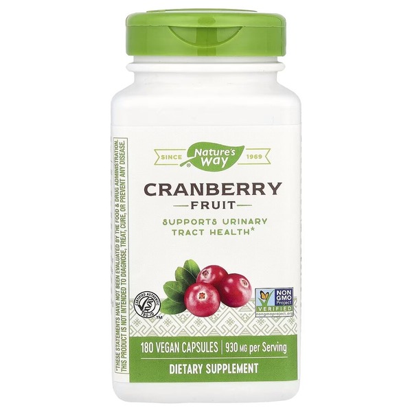 Клюква Nature's Way Cranberry, 180 капсул для поддержки мочевыводящих путей