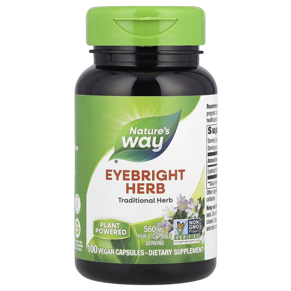 Очанка Nature's Way Eyebright Herb, 100 капсул для поддержки глаз и зрения