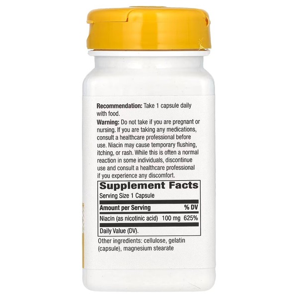 Ніацин Nature's Way Niacin 100 mg, 100 капсул для підтримки серцево-судинної системи. Фото 2