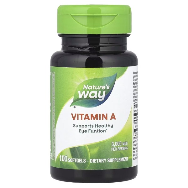 Витамин А Nature's Way Vitamin A 3000 mcg, 100 капсул для поддержки глаз и иммунной системы
