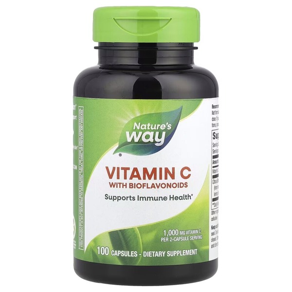 Витамин С с цитрусовыми биофлавоноидами Nature's Way tamin C with Bioflavonoids, 100 капсул для поддержки иммунной системы