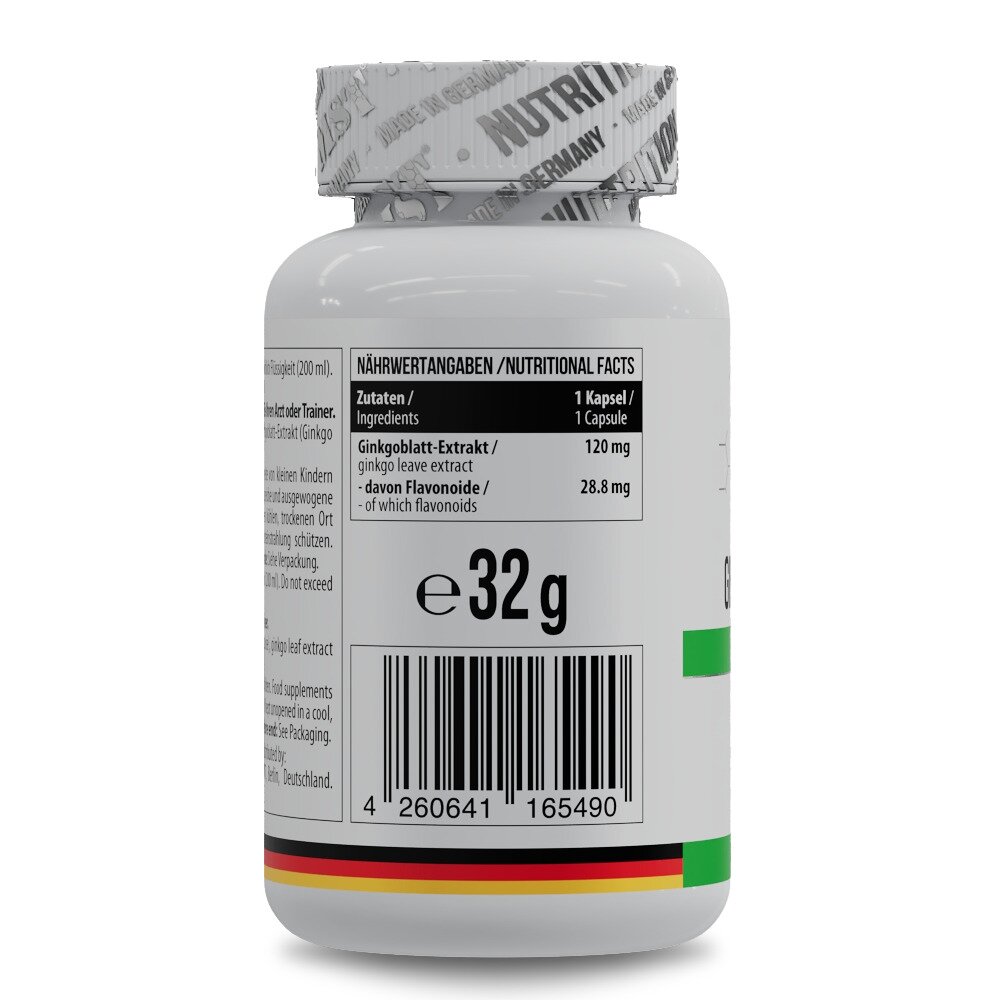 Екстракт гінкго білоба MST Nutrition Ginkgo Biloba, 60 капсул для підтримки пам'яті, мозку та кровообігу. Фото 2