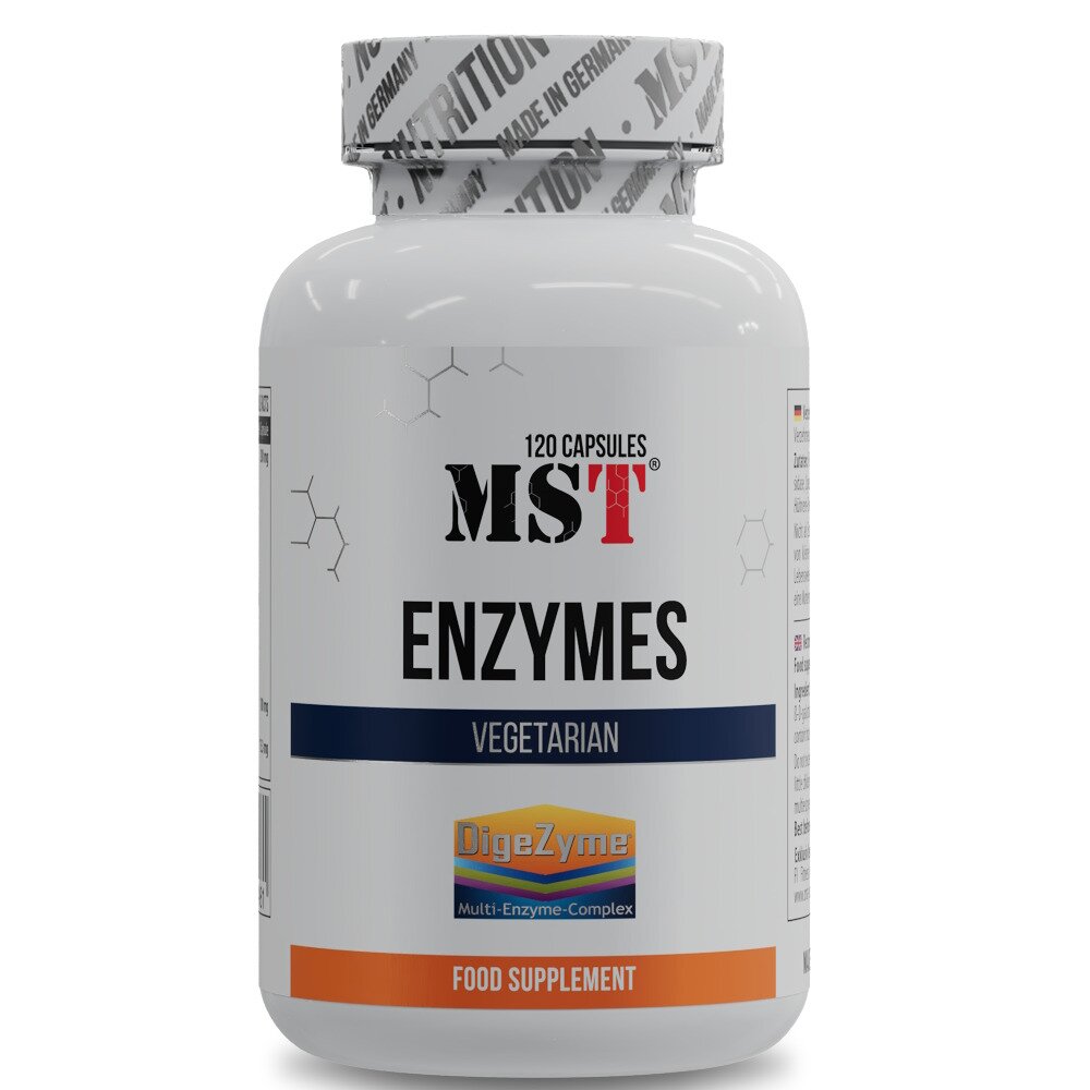Комплекс травних ферментів MST Nutrition Enzymes DigeZyme, 120 капсул для підтримки шлунково-кишкового тракту
