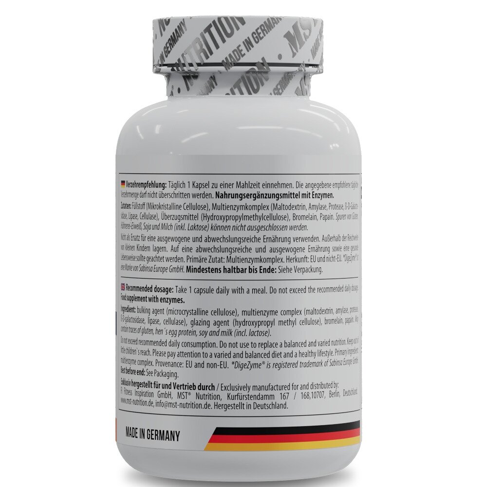 Комплекс травних ферментів MST Nutrition Enzymes DigeZyme, 120 капсул для підтримки шлунково-кишкового тракту. Фото 3