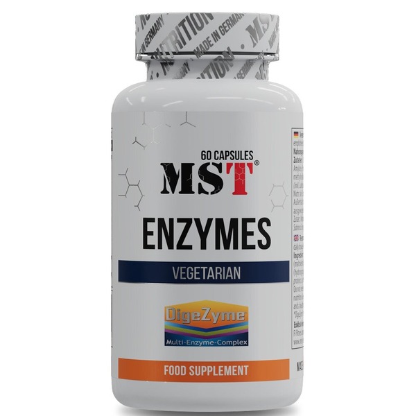 Комплекс травних ферментів MST Nutrition Enzymes DigeZyme, 60 капсул для підтримки шлунково-кишкового тракту