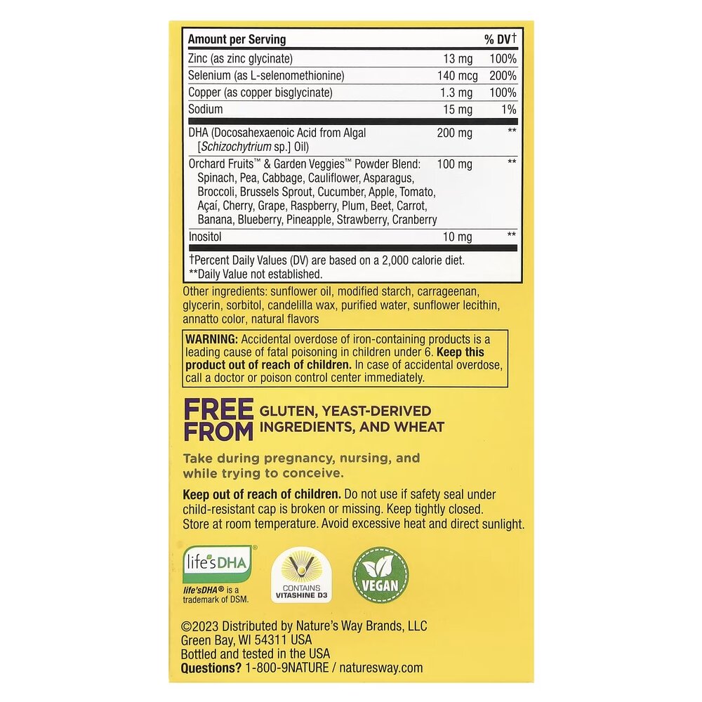 Комплекс для здоровья матери и ребенка Nature's Way Alive! Premium Prenatal, 60 капсул. Фото 4