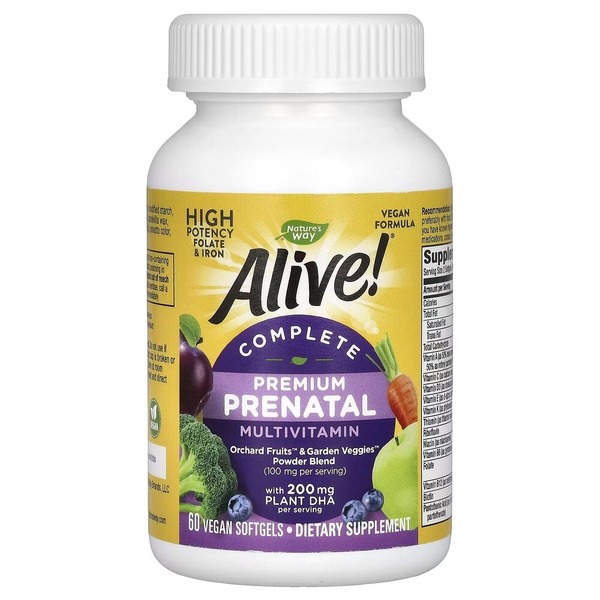 Комплекс для здоровья матери и ребенка Nature's Way Alive! Premium Prenatal, 60 капсул. Фото 2