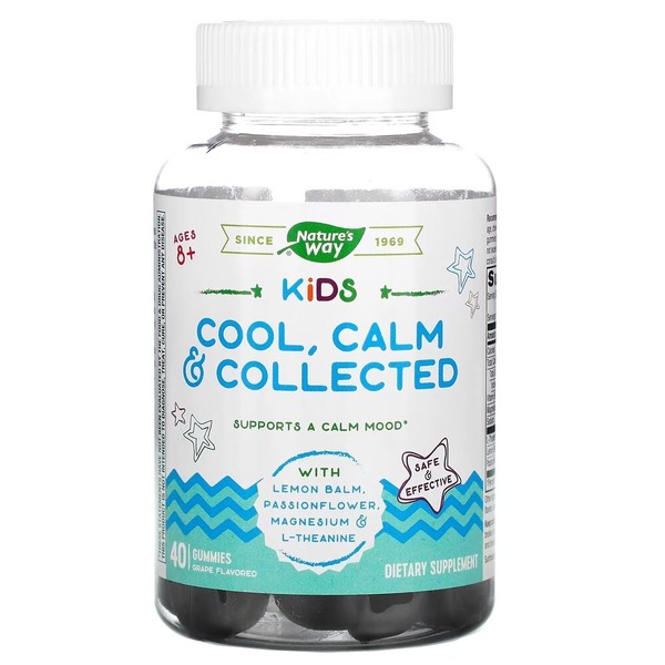 Мелисса, пассифлора, магний и L-теанин Nature's Way Kids Cool, Calm & Collected, 40 желеек для детей