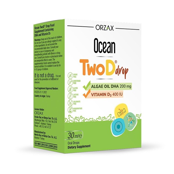 DHA та вітамін D3 Orzax Ocean TwoD Drop, 30 мл для дітей