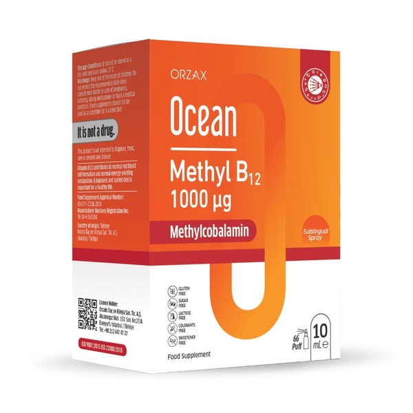 Витамин В12 Orzax Ocean Methyl B12 Spray, 10 мл для поддержки нервной системы