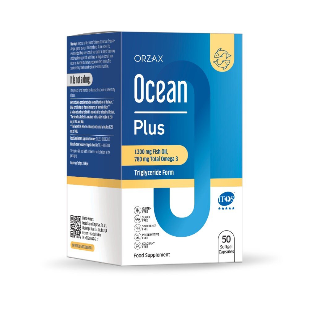 Омега-3 Orzax Ocean Plus, 50 капсул - Лимон