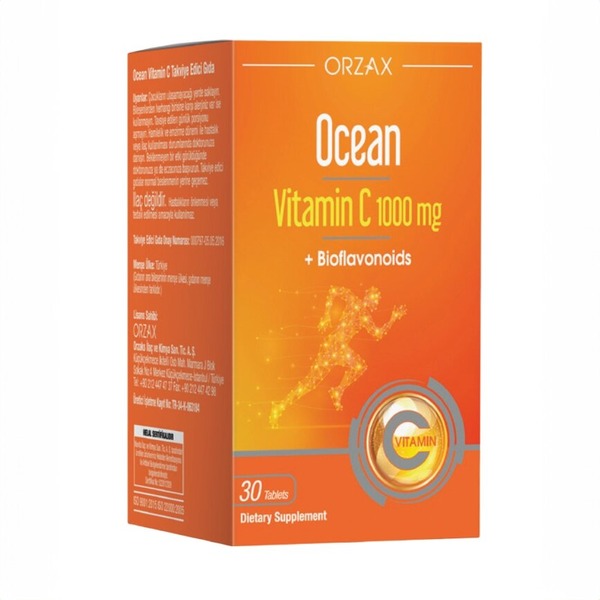 Витамин C Orzax Ocean Vitamin C 1000 mg, 30 таблеток для поддержки иммунной системы