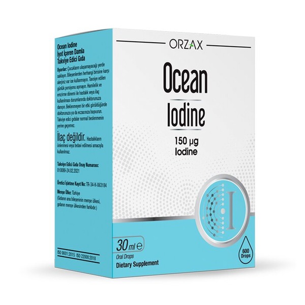 Йод Orzax Ocean Iodine 150 mcg Drops, 30 мл для підтримки щитовидної залози