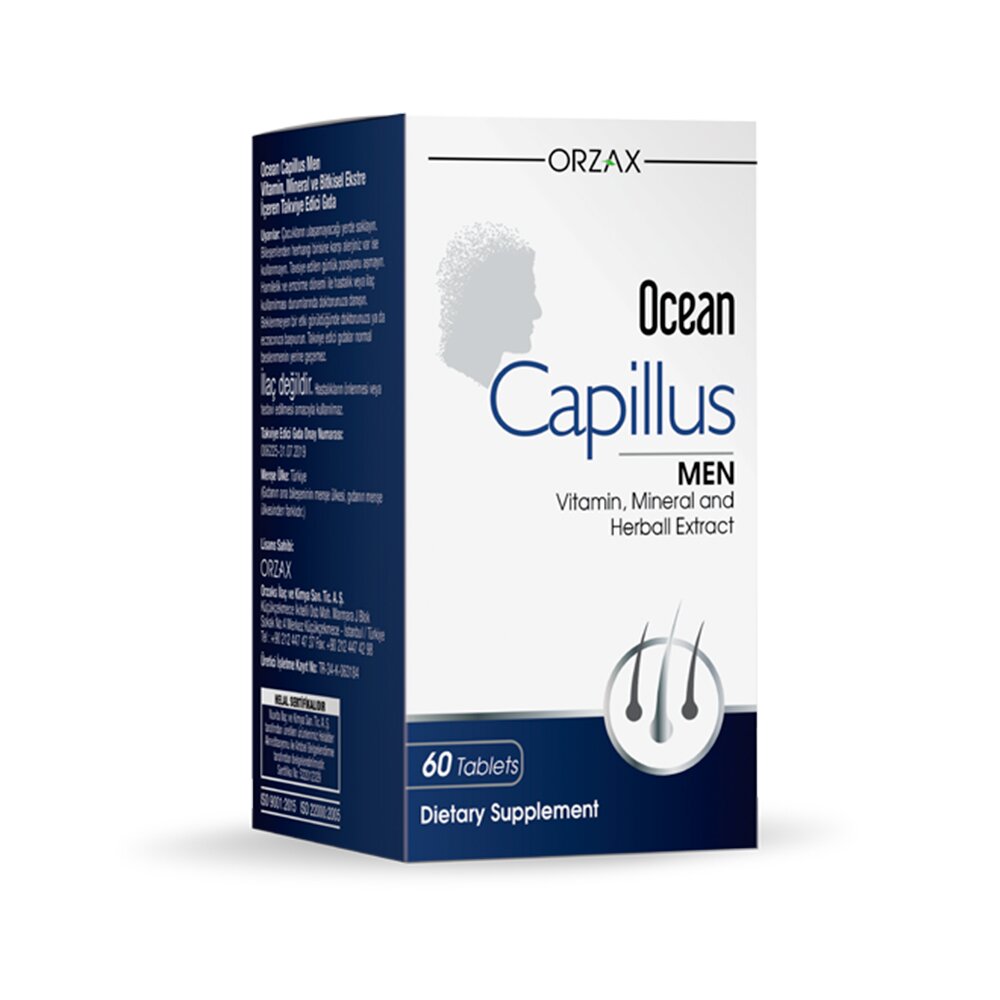 Комплекс для здоровья мужчин Orzax Ocean Capillus Men, 60 таблеток укрепление и поддержка волос