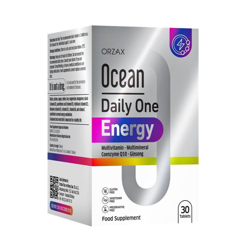 Комплексный препарат Orzax Ocean Daily One Energy, 30 таблеток для повышения уровня энергии