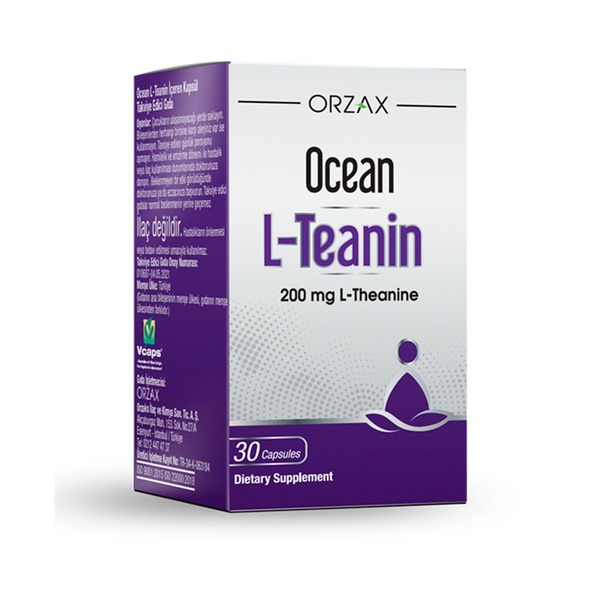 L-теанін Orzax Ocean L-Teanin 200 mg, 30 капсул для підтримки загального самопочуття