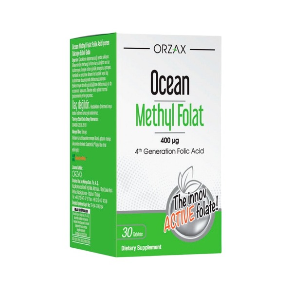 Фолиевая кислота Orzax Ocean Methly Folat 400 mcg, 30 таблеток