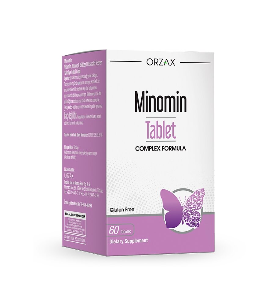 Комплексная формула Orzax Minomin, 60 таблеток для облегчения симптомов менопаузы