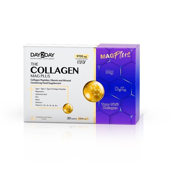 Колаген Orzax Day2Day The Collagen MAG Plus, 30 пакетиків з магніем та вітамінами D3 і K2