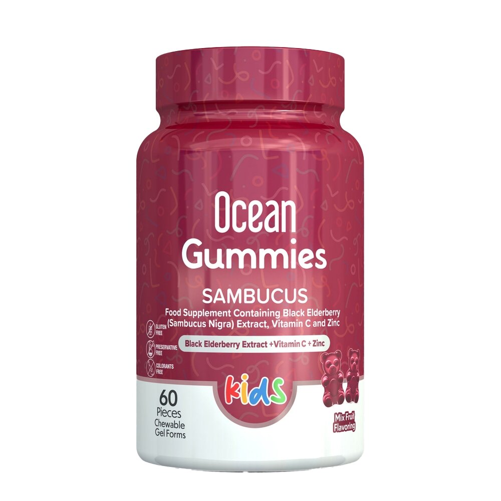 Экстракт черной бузины Orzax Ocean Smart Gummies Sambucus, 60 желеек для поддержки иммунной системы