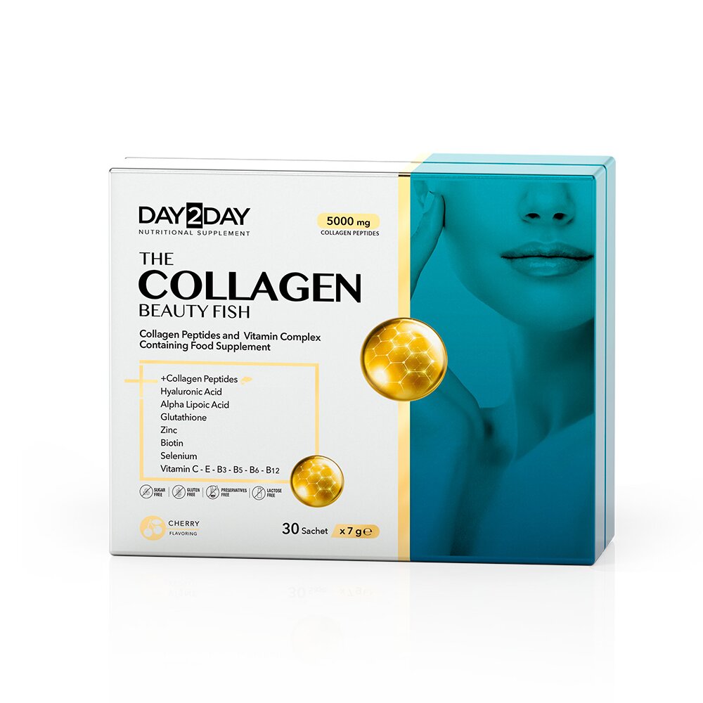Колаген Orzax Day2Day The Collagen Beauty Fish, 30 пакетиків для підтримання шкіри, волосся і нігтів