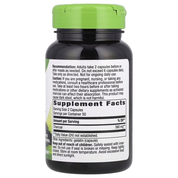 Активоване вугілля Nature's Way Activated Charcoal, 100 капсул. Фото 2