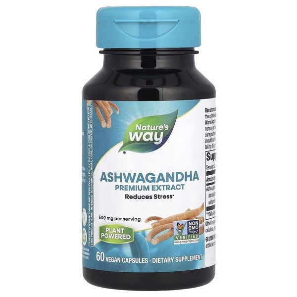 Ашваганда Nature's Way Ashwagandha, 60 вегакапсул для підтримки загального самопочуття