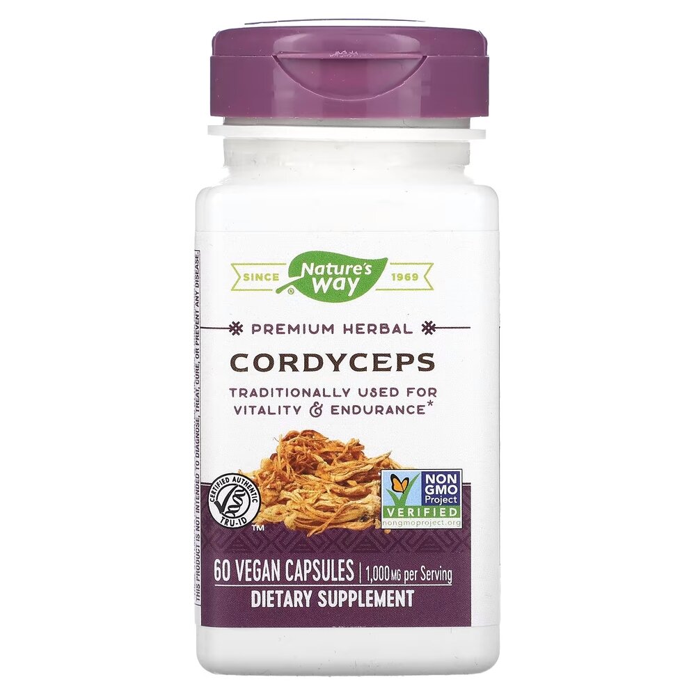 Кордицепс Nature's Way Cordyceps, 60 капсул для підтримки життєвого тонусу