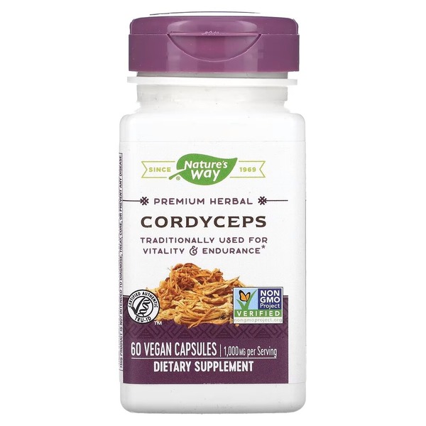 Кордицепс Nature's Way Cordyceps, 60 капсул для поддержки жизненного тонуса