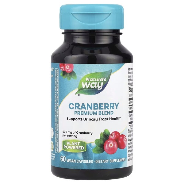 Екстракт журавлини Nature's Way Cranberry Premium Blend вітамін C, 60 вегакапсул для підтримки сечовивідної системи