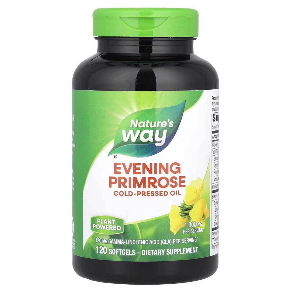 Олія примули вечірньої Nature's Way Evening Primrose, 120 капсул для підтримки жіночого здоров'я