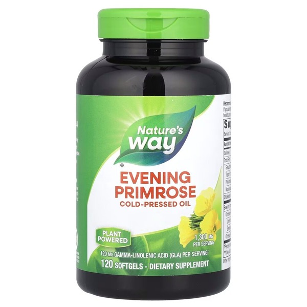 Олія примули вечірньої Nature's Way Evening Primrose, 120 капсул для підтримки жіночого здоров'я