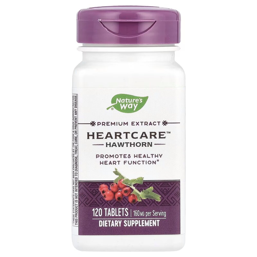 Екстракт листя і квітів глоду Nature's Way HeartCare, 120 таблеток для підтримки серцево-судинної системи