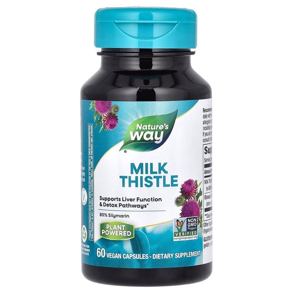 Экстракт семян расторопши Nature's Way Milk Thistle, 60 вегакапсул для поддержки печени