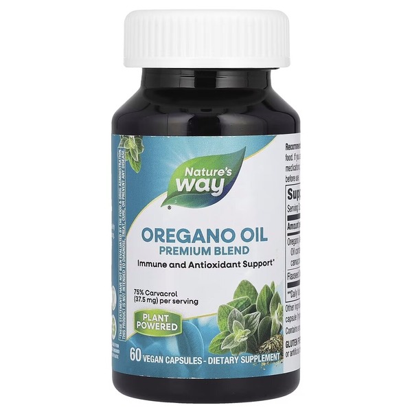 Масло орегано Nature's Way Oregano Oil Premium Blend, 60 вегакапсул для поддержки иммунной системы