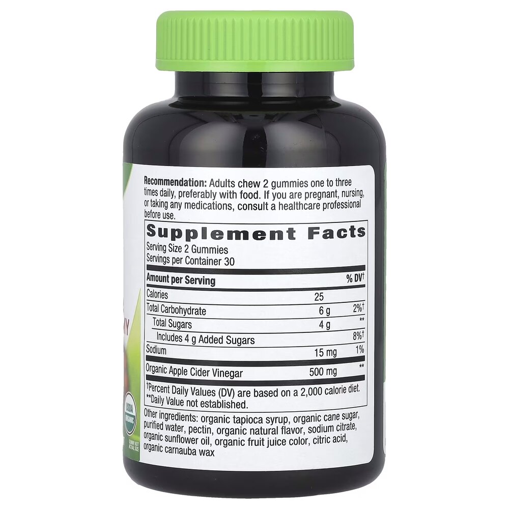 Органический яблочный уксус Nature's Way Organic Apple Cider Vinegar Gummy, 60 желеек. Фото 2