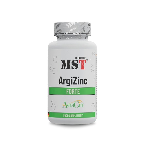 L-аргинин, цинк MST Nutrition ArgiZinc Forte, 60 капсул для поддержки общего самочувствия