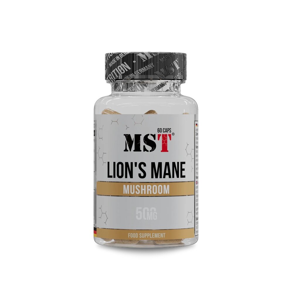 Екстракт гриба їжовик гребінчастий MST Nutrition Lion's Mane Mushroom, 60 капсул для підтримки мозку та нервової системи