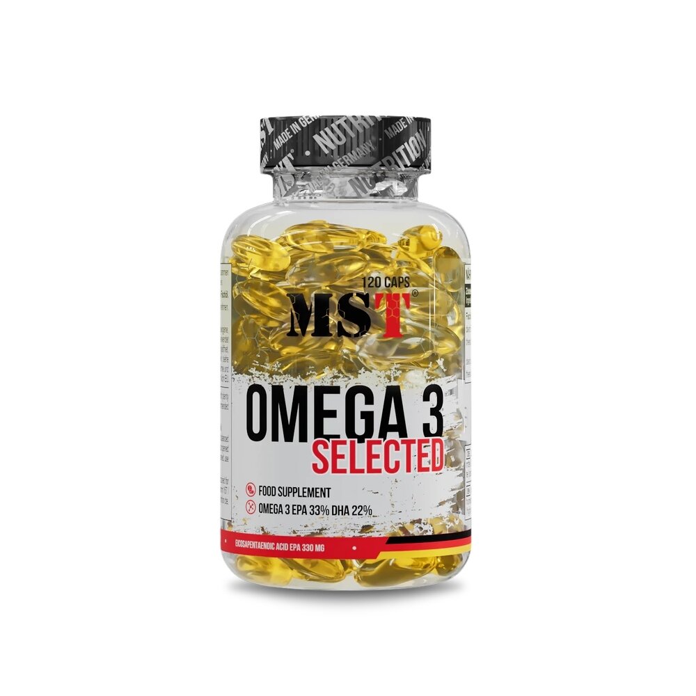 Омега-3 MST Nutrition Omega 3 Selected 55%, 120 капсул для підтримки серцево-судинної системи
