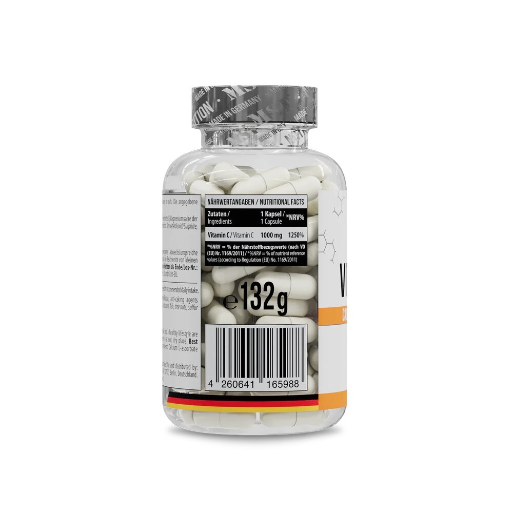 витамин C MST Nutrition Vitamin C (Calcium L-ascorbate), 90 капсул в форме кальция L-аскорбата. Фото 2