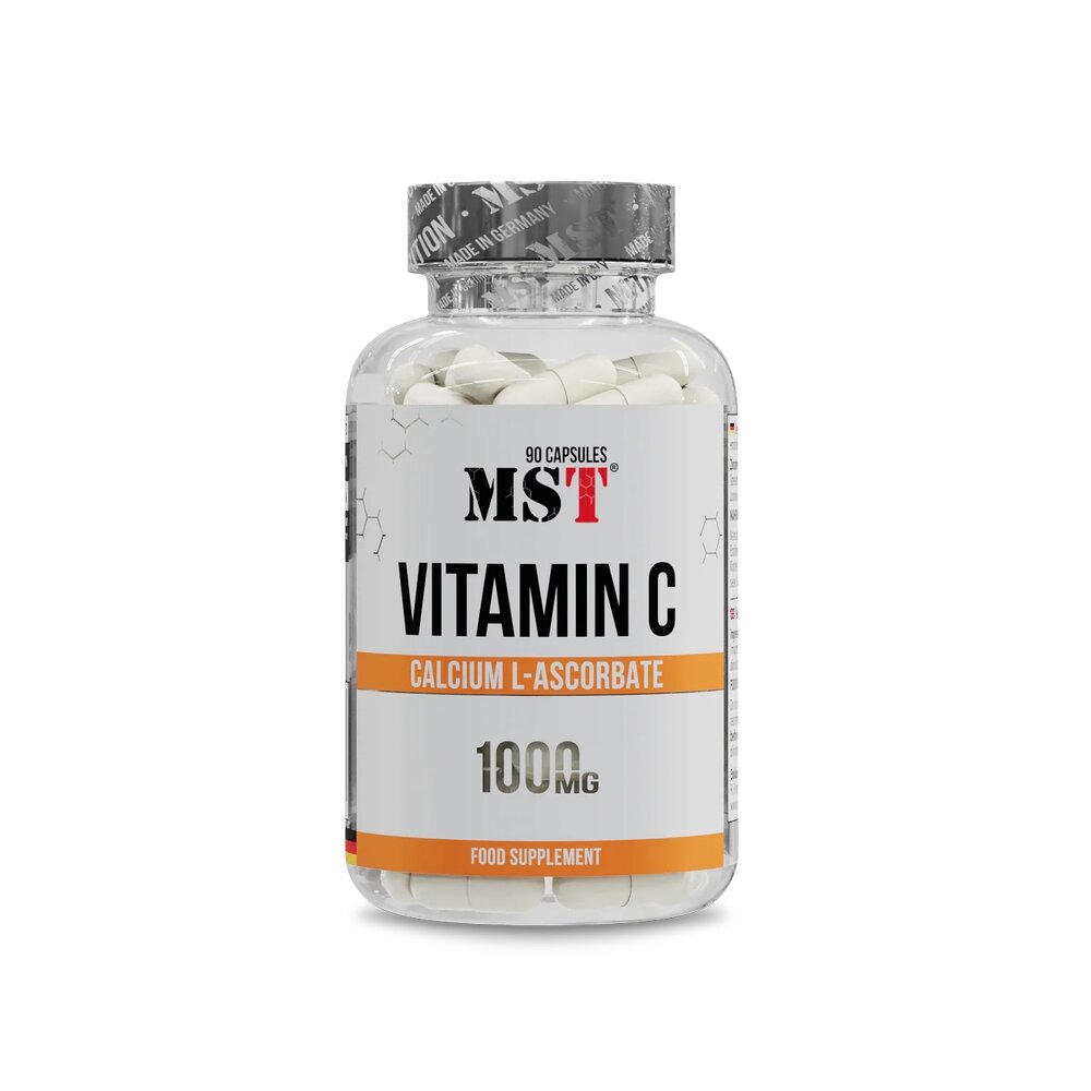 витамин C MST Nutrition Vitamin C (Calcium L-ascorbate), 90 капсул в форме кальция L-аскорбата