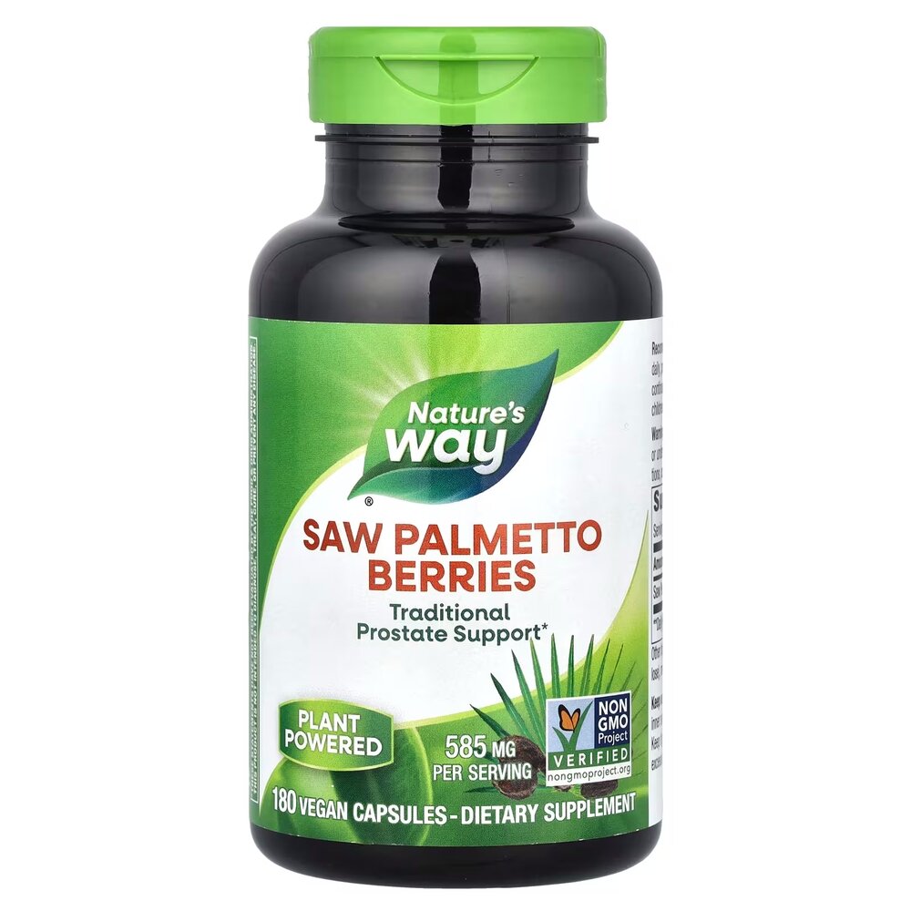 Ягоди пальметто Nature's Way Saw Palmetto Berries, 180 вегакапсул для підтримки передміхурової залози
