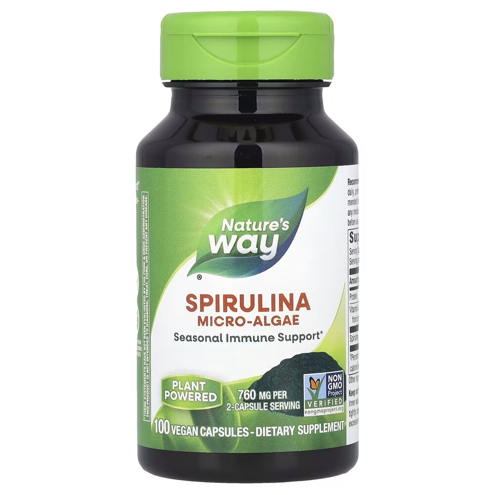 Спирулина Nature's Way Spirulina Micro-Algae, 100 вегакапсул