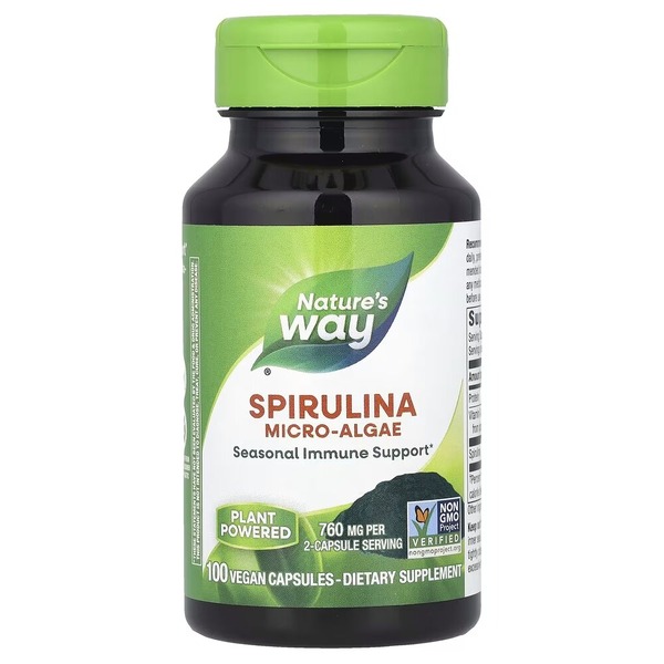 Спіруліна Nature's Way Spirulina Micro-Algae, 100 вегакапсул